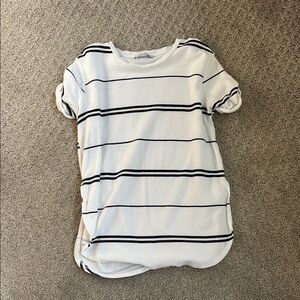 Zara Striped White and Black Women's Top